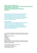 68W LPC &lpar;LPN&rpar; PRACTICE EXAM &ndash;&NewLine;COMBAT MEDIC &sol; LICENSED PRACTICAL NURSE CERTIFICATION PREP &vert;&NewLine;COMPREHENSIVE NEW TEST BANK&NewLine;QUESTIONS AND ANSWERS WITH RATIONALES &NewLine;GRADED A&plus;&excl;&NewLine;