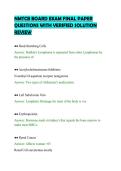 NMTCB BOARD EXAM FINAL PAPER&NewLine;QUESTIONS WITH VERIFIED SOLUTION&NewLine;REVIEW&NewLine;