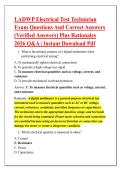 LADWP Electrical Test Technician &NewLine;Exam Questions And Correct Answers &NewLine;&lpar;Verified Answers&rpar; Plus Rationales &NewLine;2026 Q&A &vert; Instant Download Pdf 