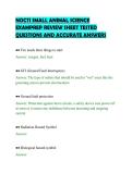 NOCTI SMALL ANIMAL SCIENCE&NewLine;EXAMPREP REVIEW SHEET TESTED&NewLine;QUESTIONS AND ACCURATE ANSWERS&NewLine;