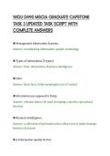 WGU D490 MSCIA GRADUATE CAPSTONE&NewLine;TASK 3 UPDATED TASK SCRIPT WITH&NewLine;COMPLETE ANSWERS&NewLine;