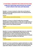 ATI MATERNAL NEWBORN PROCTORED RETAKE EXAM&NewLine;COMPLETE QUESTIONS AND DETAILED SOLUTIONS&NewLine;LATEST UPDATE THIS YEAR JUST RELEASED