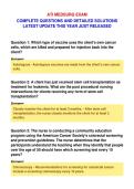 ATI MEDSURG EXAM&NewLine;COMPLETE QUESTIONS AND DETAILED SOLUTIONS&NewLine;LATEST UPDATE THIS YEAR JUST RELEASED
