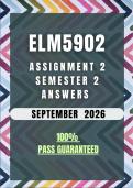 ELM5902 Assignment 2 Semester 2 2026 MEMO &vert; Due Date September 2026