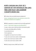 NORTH CAROLINA NHA STUDY SET 2&NewLine;QUESTION SET WITH RATIONALES AND LONGTERM CARE POLICY AND LEADERSHIP&NewLine;CONCEPTS REVIEW 2026&NewLine;