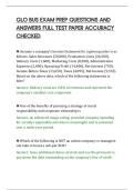 GLO BUS EXAM PREP QUESTIONS AND&NewLine;ANSWERS FULL TEST PAPER ACCURACY&NewLine;CHECKED