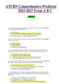 ATI RN Comprehensive Predictor Form A B C Questions And Answers 2025-2027