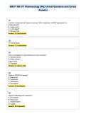 NR577 NR 577 Pharmacology ONLY Actual Questions and Correct&NewLine;Answers