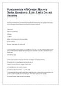Fundamentals ATI Content Mastery Series Questions - Exam 1 With Correct Answers