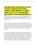 NUR HEALTH ASSESSMENT EXAM&NewLine;2 &lpar;NEW VERSION 2026&sol;2027&rpar;&NewLine;STUDY GUIDE MODULE 3 THRU 5&NewLine;CHPS 5 8 9 10 11 12 VERIFIED&NewLine;QUESTIONS ANSWERS GRADED A&plus;