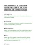 WGU D514 ANALYTICAL METHODS OF&NewLine;HEALTHCARE LEADERS PA AND OA 126&NewLine;QUESTIONS AND CORRECT ANSWERS