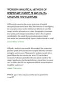 WGU D514 ANALYTICAL METHODS OF&NewLine;HEALTHCARE LEADERS PA AND OA 126&NewLine;QUESTIONS AND SOLUTIONS