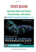 Test Bank for Katzung's Basic and Clinical Pharmacology&comma; Sixteenth Edition by Todd W&period; Vanderah ISBN 978-1260463309