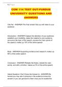 COM 114 TEST OUT-PURDUE &NewLine;UNIVERSITY QUESTIONS AND &NewLine;ANSWERS