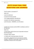 EVITP EXAM FINAL PREP &NewLine;QUESTIONS AND ANSWERS 