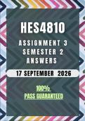 HES4810 Assignment 3 Semester 2 2026 MEMO &vert; Due Date 17 September 2026