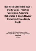 Business Essentials 2026 &vert; Study Guide&comma; Practice Questions&comma; Answers&comma; Rationales & Exam Review