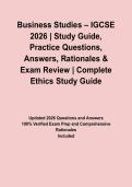 Business Studies &ndash; IGCSE 2026 &vert; Study Guide&comma; Practice Questions&comma; Answers&comma; Rationales & Exam Review