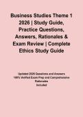 Business Studies Theme 1 2026 &vert; Study Guide&comma; Practice Questions&comma; Answers&comma; Rationales & Exam Review