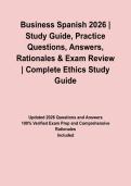 Business Spanish 2026 &vert; Study Guide&comma; Practice Questions&comma; Answers&comma; Rationales & Exam Review