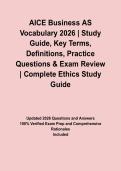 AICE Business AS Vocabulary 2026 &vert; Study Guide&comma; Key Terms&comma; Definitions&comma; Practice Questions & Exam Review