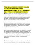 NUR HEALTH ASSESSMENT EXAM 2&NewLine;&lpar;NEW VERSION 2026&sol;2027&rpar;&NewLine;COMPLETE STUDY SHEET MODULE 3&NewLine;TO 5 FULL SOLUTIONS PASSED A&plus;