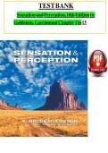 Test Bank For Sensation And Perception 10th Edition By Goldstein & Cacciamani Chapters 1-15