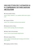 WGU D522 PYTHON FOR IT AUTOMATION OA&NewLine;PA COMPREHENSIVE TEST PAPER QUESTIONS&NewLine;AND SOLUTIONS