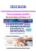 Test Bank for Leadership Roles and Management Functions in Nursing&colon; Theory and Application 11th Edition by Carol J&period; Huston ISBN  978-1975193065