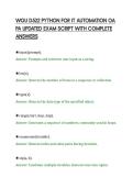 WGU D522 PYTHON FOR IT AUTOMATION OA&NewLine;PA UPDATED EXAM SCRIPT WITH COMPLETE&NewLine;ANSWERS