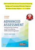 TEST BANK FOR Advanced Assessment Interpreting  Findings and Formulating Differential Diagnoses   5th Edition Goolsby Chapters 1 - 22 &vert; Complete  