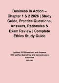 Business in Action &ndash; Chapter 1 & 2 2026 &vert; Study Guide&comma; Practice Questions&comma; Answers&comma; Rationales & Exam Review