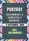 PUB2601 Assignment 2 Semester 2 2026 MEMO &vert; Due Date 11 September 2026
