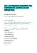 GPC F CERTIFICATION EVALUATION FULL&NewLine;QUESTIONS AND CORRECT ANSWERS&NewLine;VERIFIED PREP