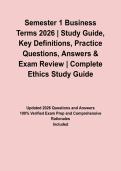 Semester 1 Business Terms 2026 &vert; Study Guide&comma; Key Definitions&comma; Practice Questions&comma; Answers & Exam Review