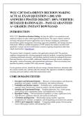 WGU C207 DATA-DRIVEN DECISION MAKING &NewLine;ACTUAL EXAM &lbrack;QUESTION 1-200&rsqb; AND &NewLine;ANSWERS UPDATED 2026&sol;2027 &vert; 100&percnt; VERIFIED &vert; &NewLine;DETAILED RATIONALES &ndash; PASS GUARANTEED &NewLine;A&plus; GRADED &vert; INSTANT DOWNLOAD 