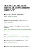 GPC F EXAM 3 TEST PAPER 2026 FULL&NewLine;QUESTIONS AND ANSWERS VERIFIED STUDY&NewLine;GUIDE FINAL PREP