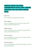 GRAPHIC DESIGN SOLUTIONS&NewLine;COMPREHENSIVE EXAM SCRIPT VERIFIED&NewLine;QUESTIONS AND SOLUTIONS GRADED&NewLine;APLUS&NewLine;
