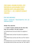TEST BANK&colon; COLLEGE PHYSICS&comma; 5TH &NewLine;EDITION BY ALAN GIAMBATTISTA &NewLine;VERIFIED WITH 300&plus;QUESTIONS &NewLine;CHAPTERS 1 - 30 &vert; COMPLETE NEWEST &NewLine;VERSION 