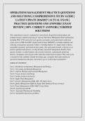 OPERATIONS MANAGEMENT PRACTICE QUESTIONS AND SOLUTIONS &vert; COMPREHENSIVE STUDY GUIDE &vert; LATEST UPDATE 2026&sol;2027 &vert; ACTUAL EXAM &vert; PRACTICE QUESTIONS AND ANSWERS &vert; EXAM REVIEW &vert; 100&percnt; CORRECT ANSWERS &vert; VERIFIED SOLUTIONS&NewLine;