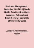 Business Management I Objective 1&period;00 2026 &vert; Study Guide&comma; Practice Questions&comma; Answers&comma; Rationales & Exam Review&NewLine;&NewLine;