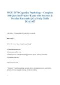 WGU D570 Cognitive Psychology &ndash; Complete 100-Question Practice Exam with Answers & Detailed Rationales &vert; OA Study Guide 2026&sol;2027