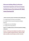 Minnesota Building Official Certification &NewLine;Examination Questions and Correct Answers &NewLine;&lpar;Verified Answers&rpar; Plus Rationale 2027 Q&A&vert; &NewLine;Instant Download Pdf