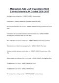 Medication Aide Unit 1 Questions With &NewLine;Correct Answers A&plus; Graded 2026-2027