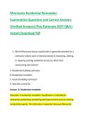 Minnesota Residential Remodeler &NewLine;Examination Questions and Correct Answers &NewLine;&lpar;Verified Answers&rpar; Plus Rationale 2027 Q&A&vert; &NewLine;Instant Download Pdf