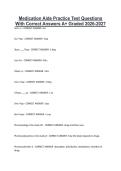 Medication Aide Practice Test Questions &NewLine;With Correct Answers A&plus; Graded 2026-2027 