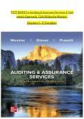 TEST BANK For Auditing & Assurance Services&colon; A Systematic Approach&comma; 12th Edition By William Messier Jr&comma; Steven Glover&comma; Verified Chapters 1 - 21&comma; Complete Newest Version