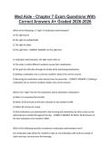 Med Aide - Chapter 7 Exam Questions With &NewLine;Correct Answers A&plus; Graded 2026-2026 