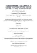 Medication Aide MACE QUESTIONS WITH &NewLine;CORRECT ANSWERS A&plus; GRADED 2026-2027