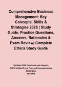 Comprehensive Business Management&colon; Key Concepts&comma; Skills & Strategies 2026 &vert; Study Guide&comma; Practice Questions&comma; Answers&comma; Rationales & Exam Review